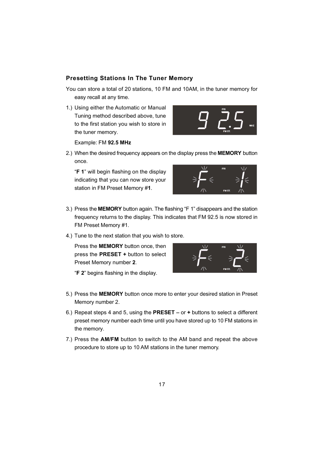 Emerson CKD5809C owner manual Presetting Stations In The Tuner Memory 