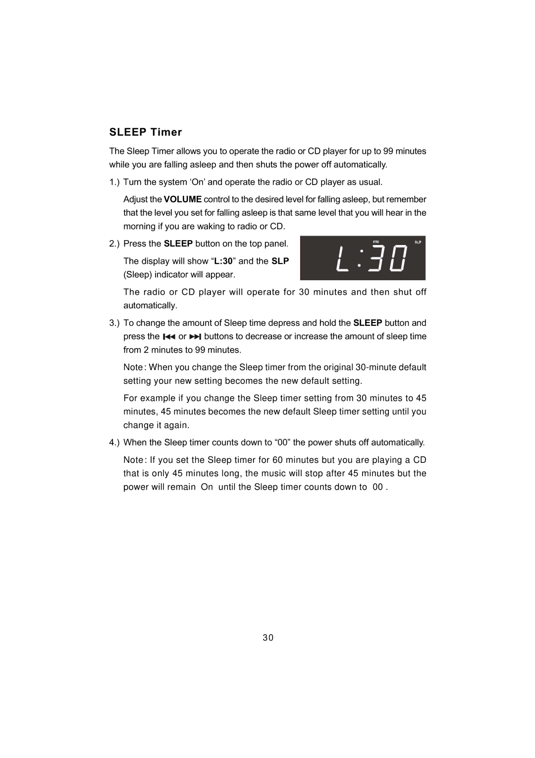 Emerson CKD5809C owner manual Sleep Timer 