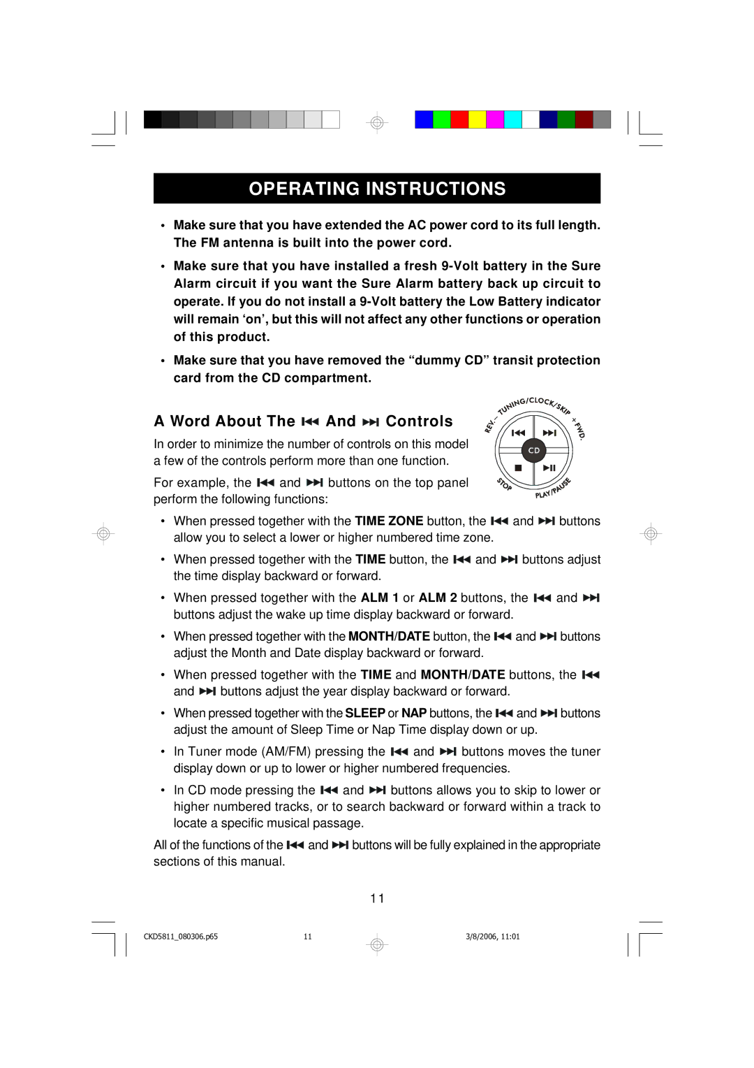 Emerson CKD5811 owner manual Operating Instructions, Word About The And Controls 