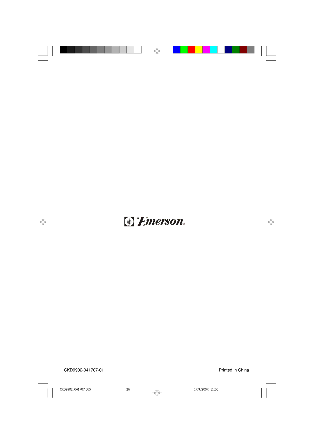 Emerson owner manual CKD9902-041707-01 