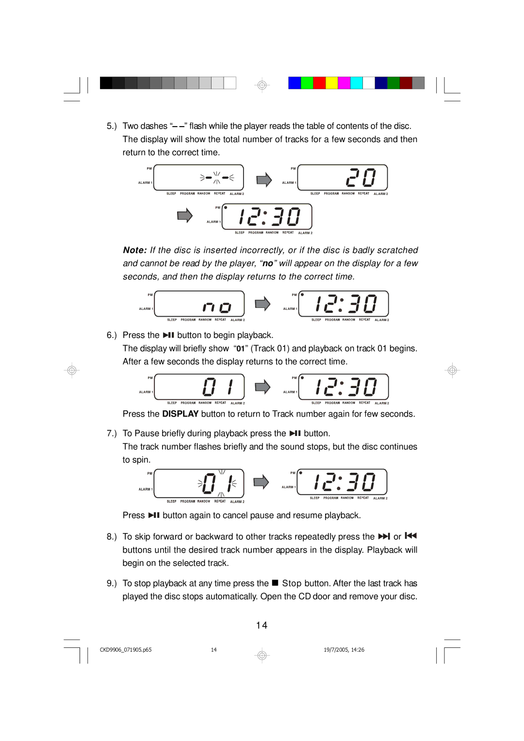 Emerson CKD9906 owner manual Alarm 