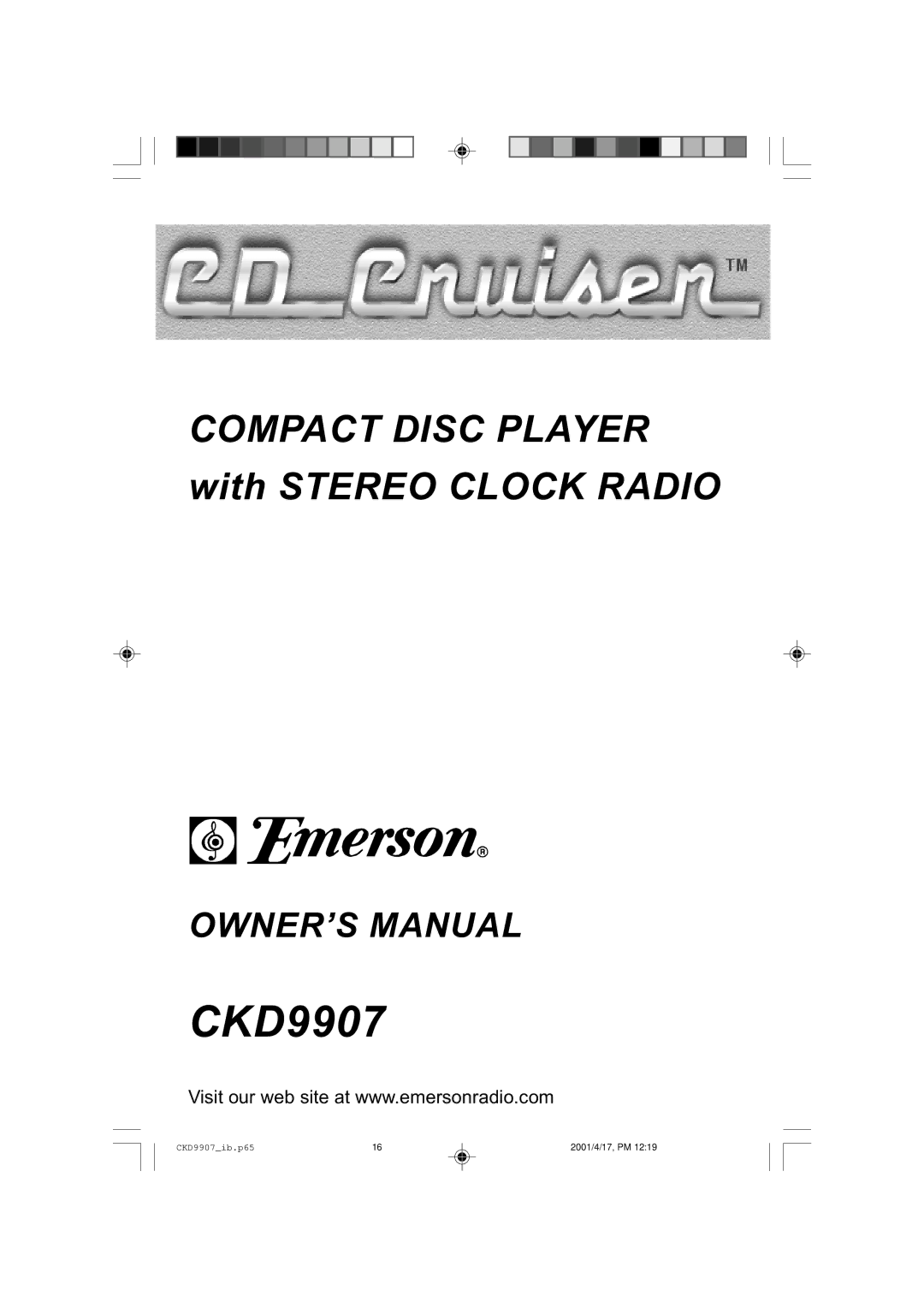 Emerson CKD9907 manual 