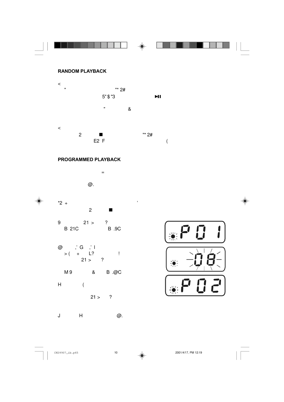 Emerson CKD9907 manual Random Playback, Programmed Playback 