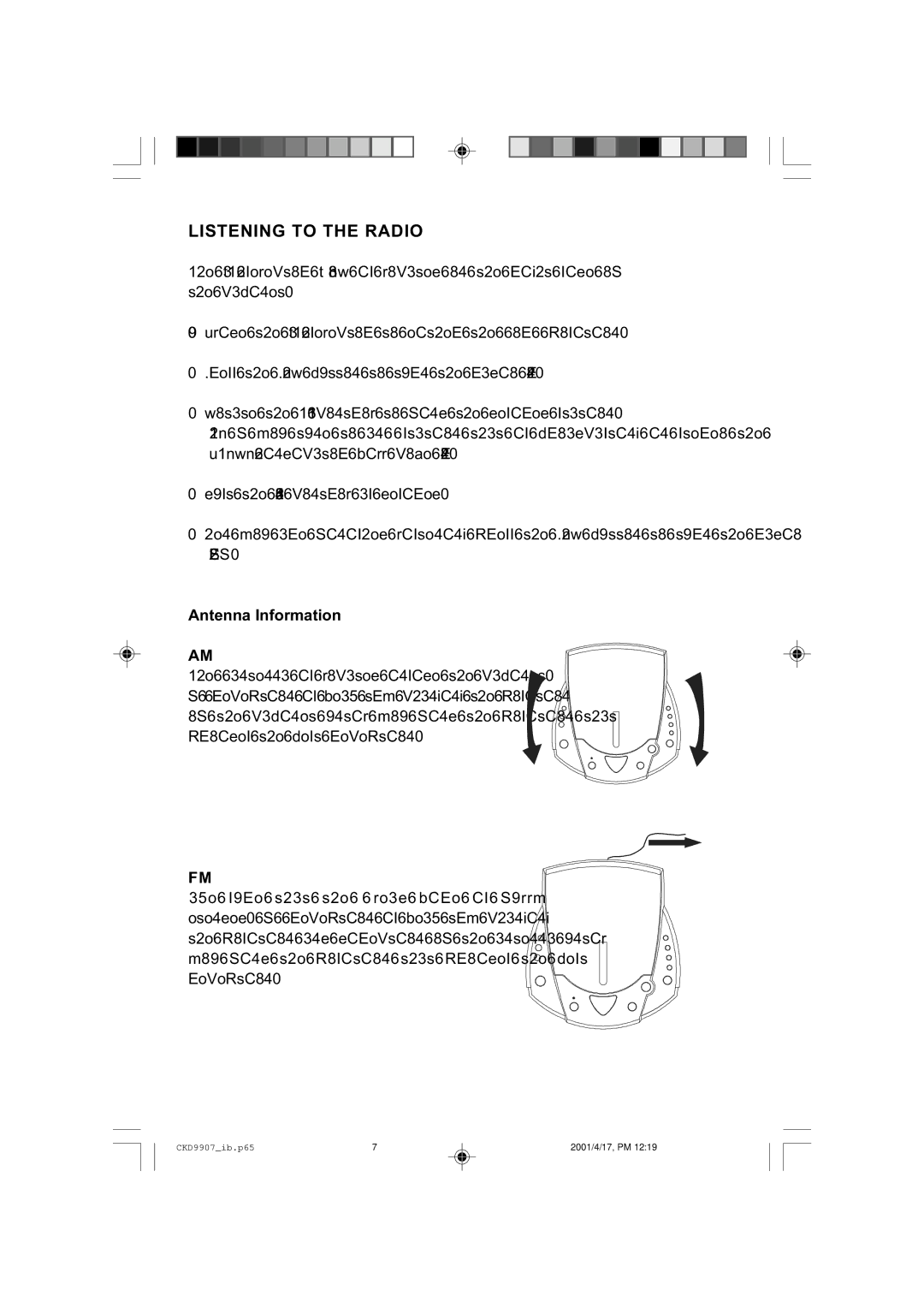 Emerson CKD9907 manual Listening to the Radio 