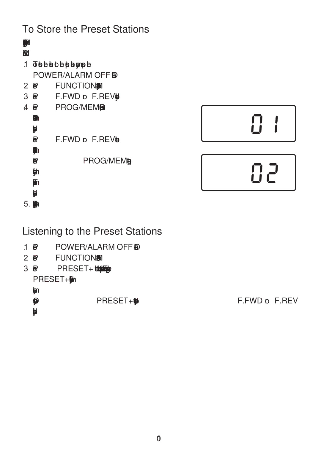 Emerson CKD9918 owner manual To Store the Preset Stations 