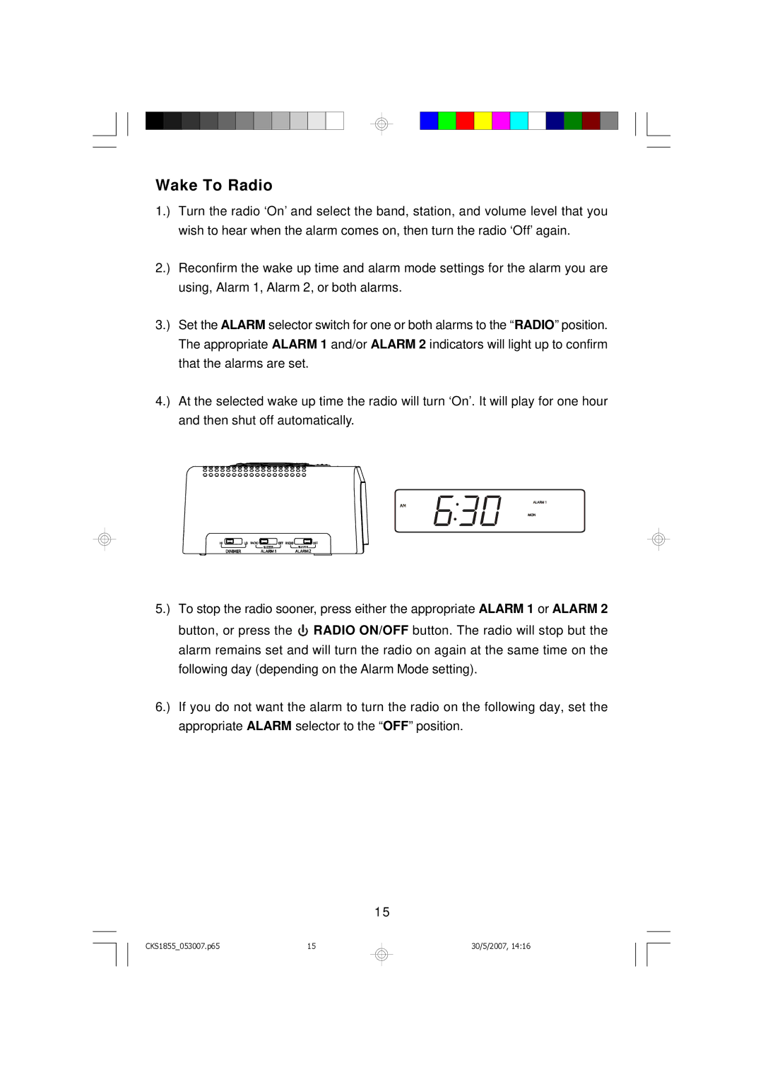 Emerson CKS1855 owner manual Wake To Radio 