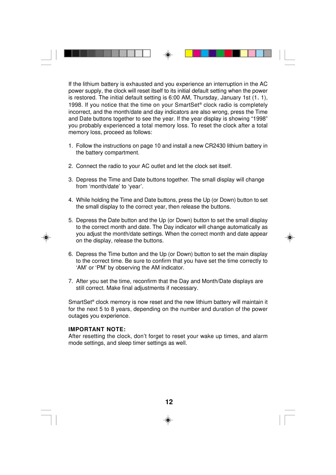 Emerson CKS2005N, CKS2000N owner manual Important Note 