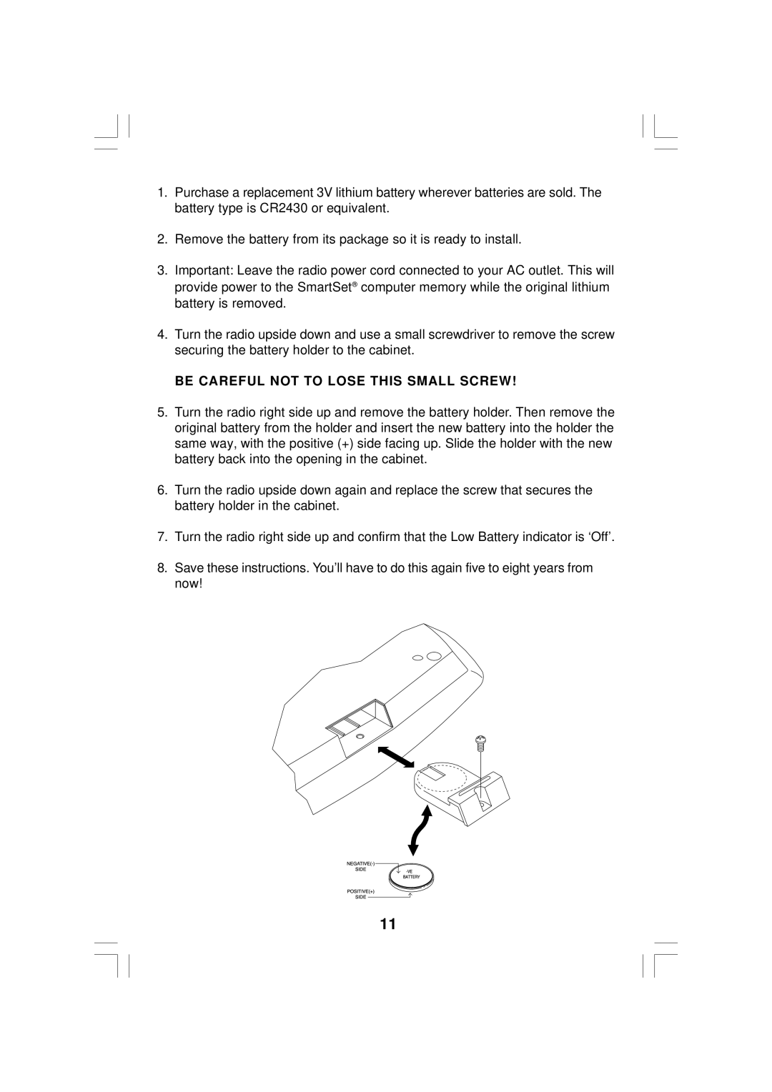 Emerson CKS2020 owner manual Be Careful not to Lose this Small Screw 