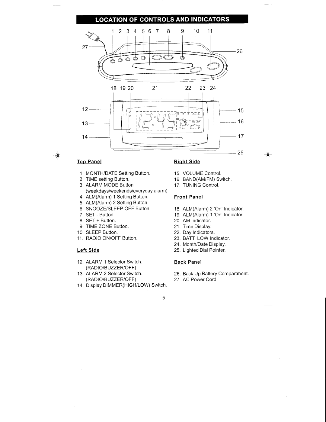 Emerson CKS2288 owner manual Radio/Buzzerioff, Radto/Buzzenoff 