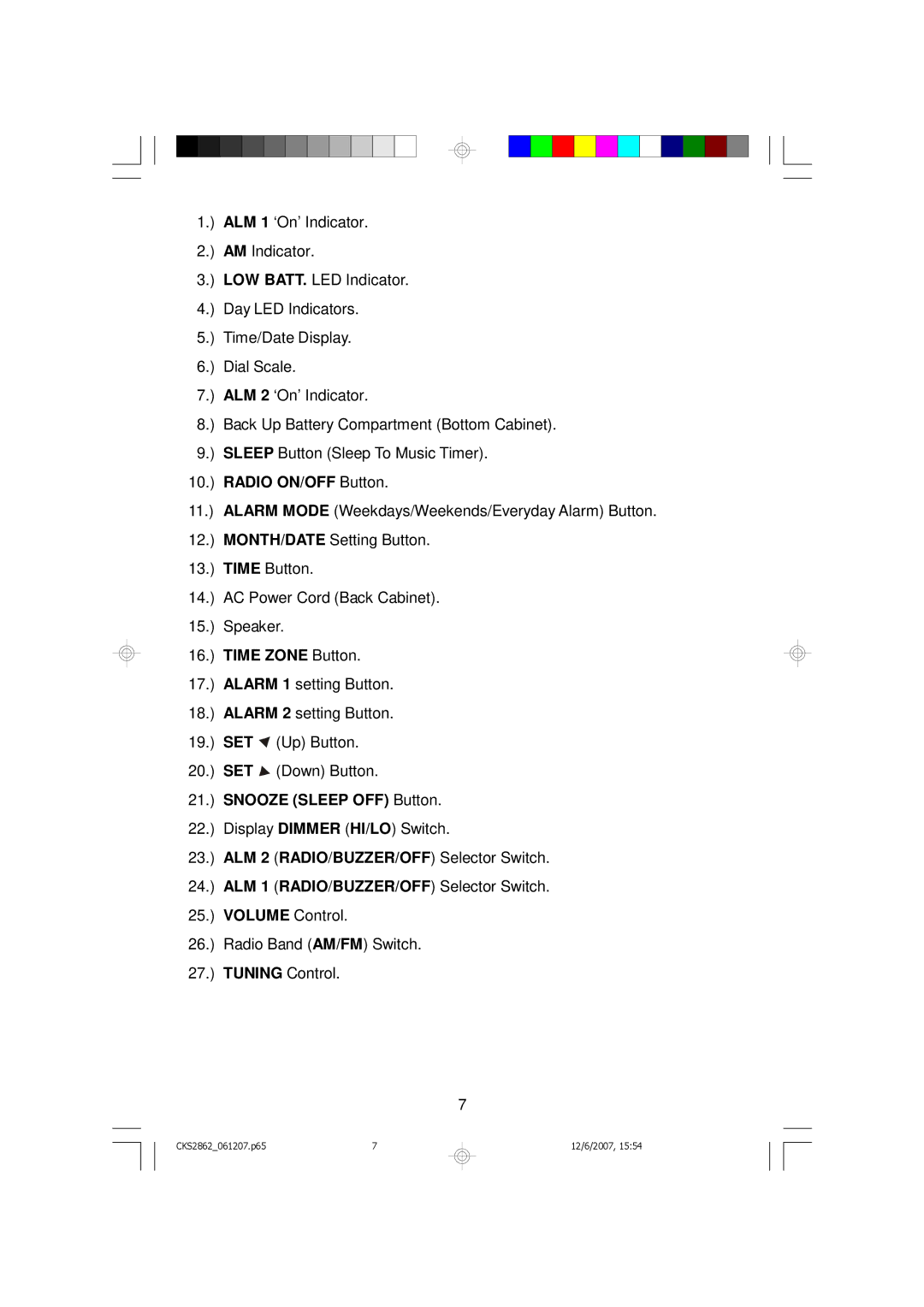 Emerson CKS2862 owner manual Set 