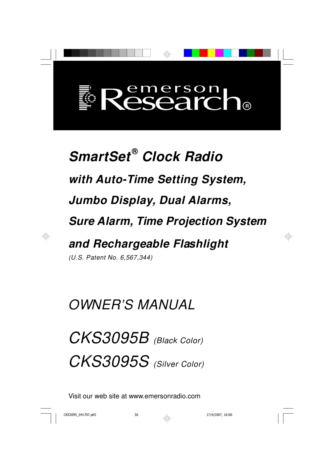 Emerson owner manual CKS3095B CKS3095S 