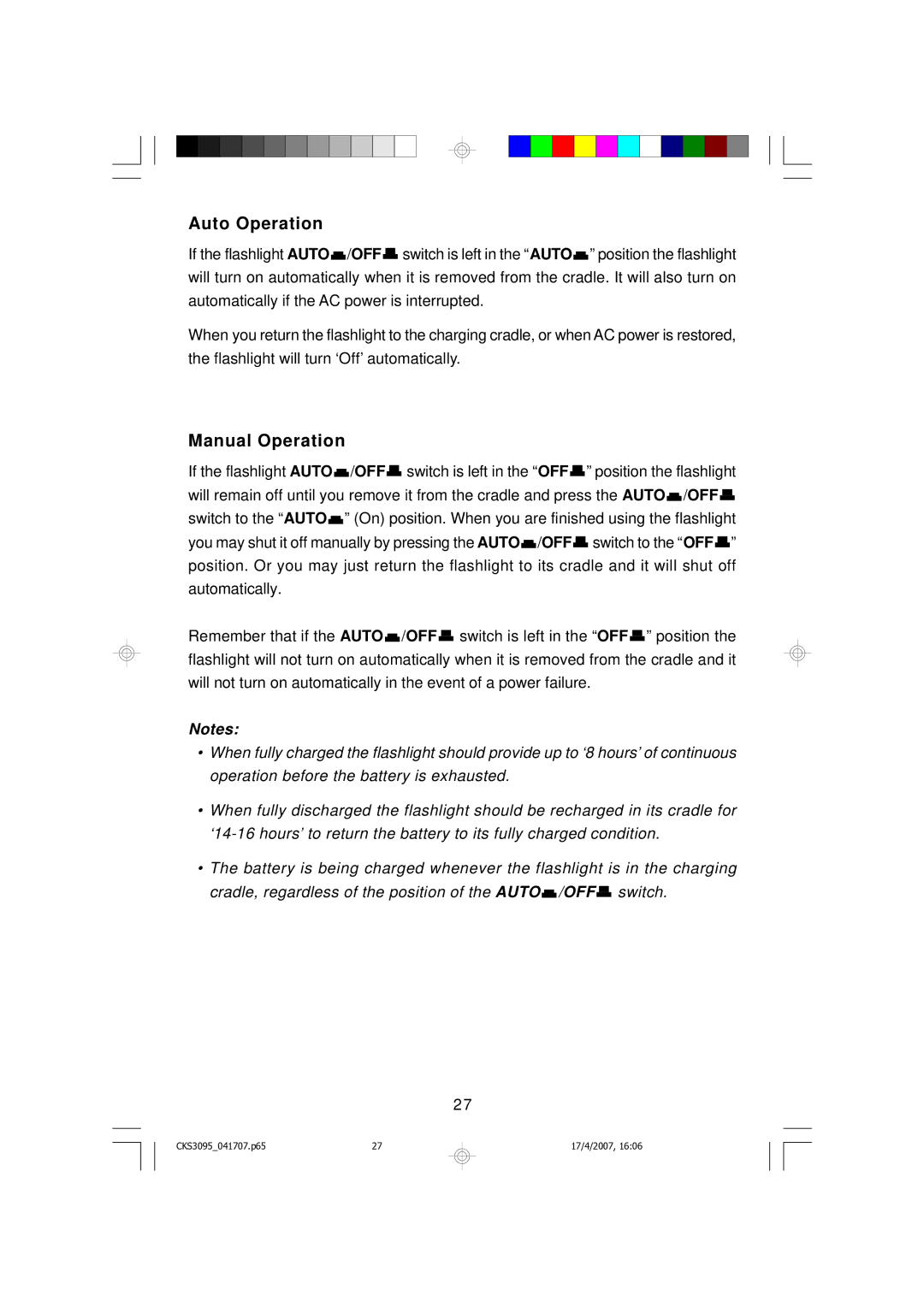 Emerson CKS3095S, CKS3095B owner manual Auto Operation 