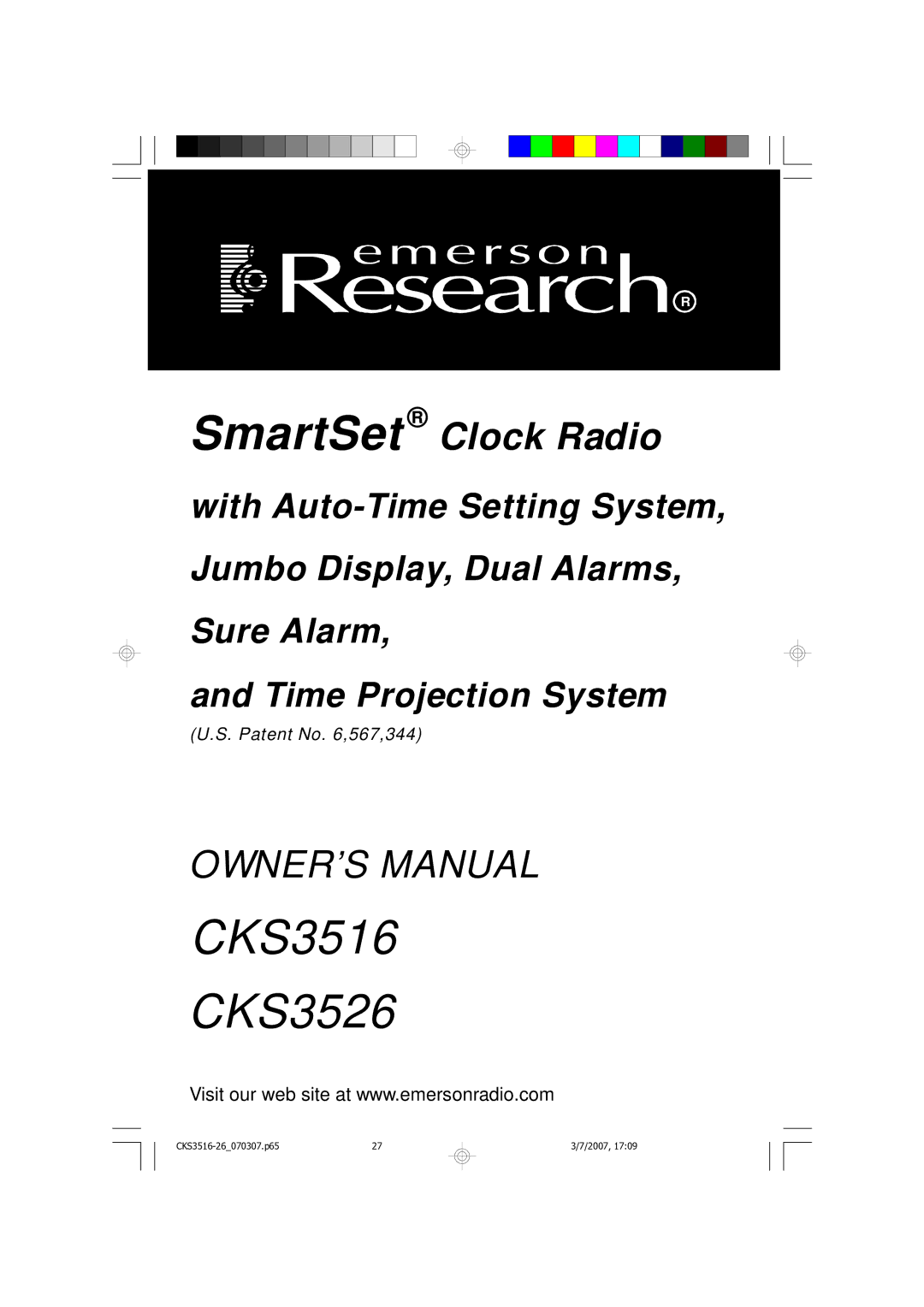 Emerson owner manual CKS3516 CKS3526 