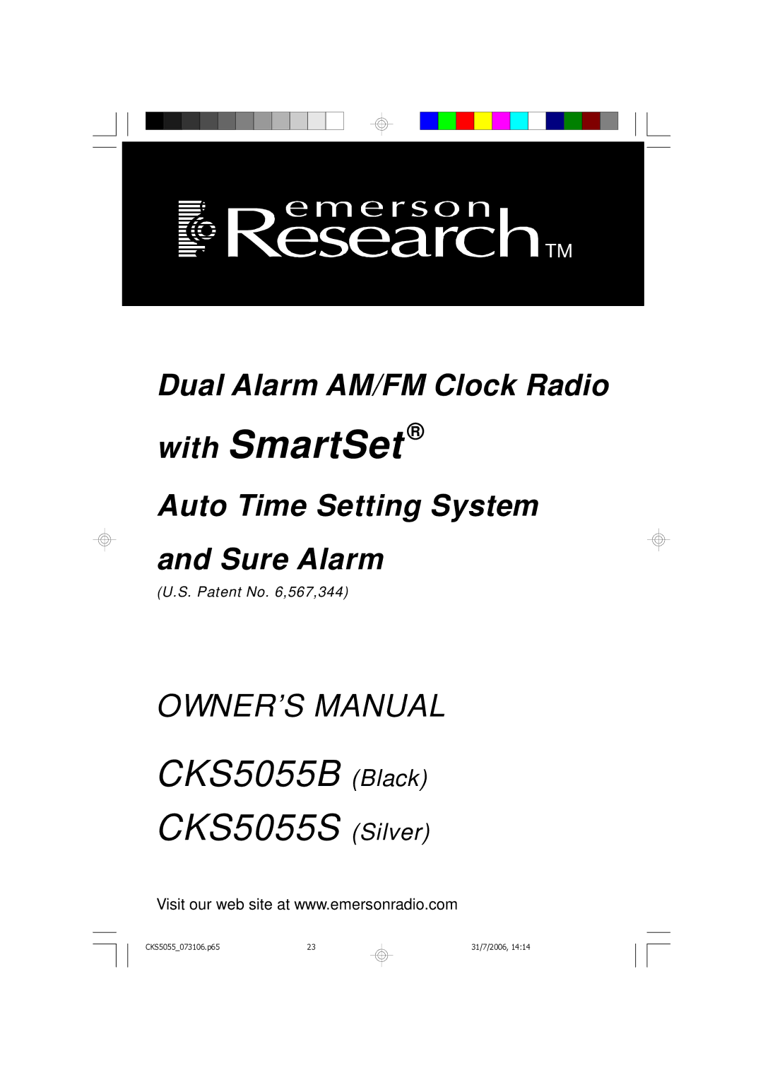 Emerson CKS5055B, CKS5055S owner manual With SmartSet 