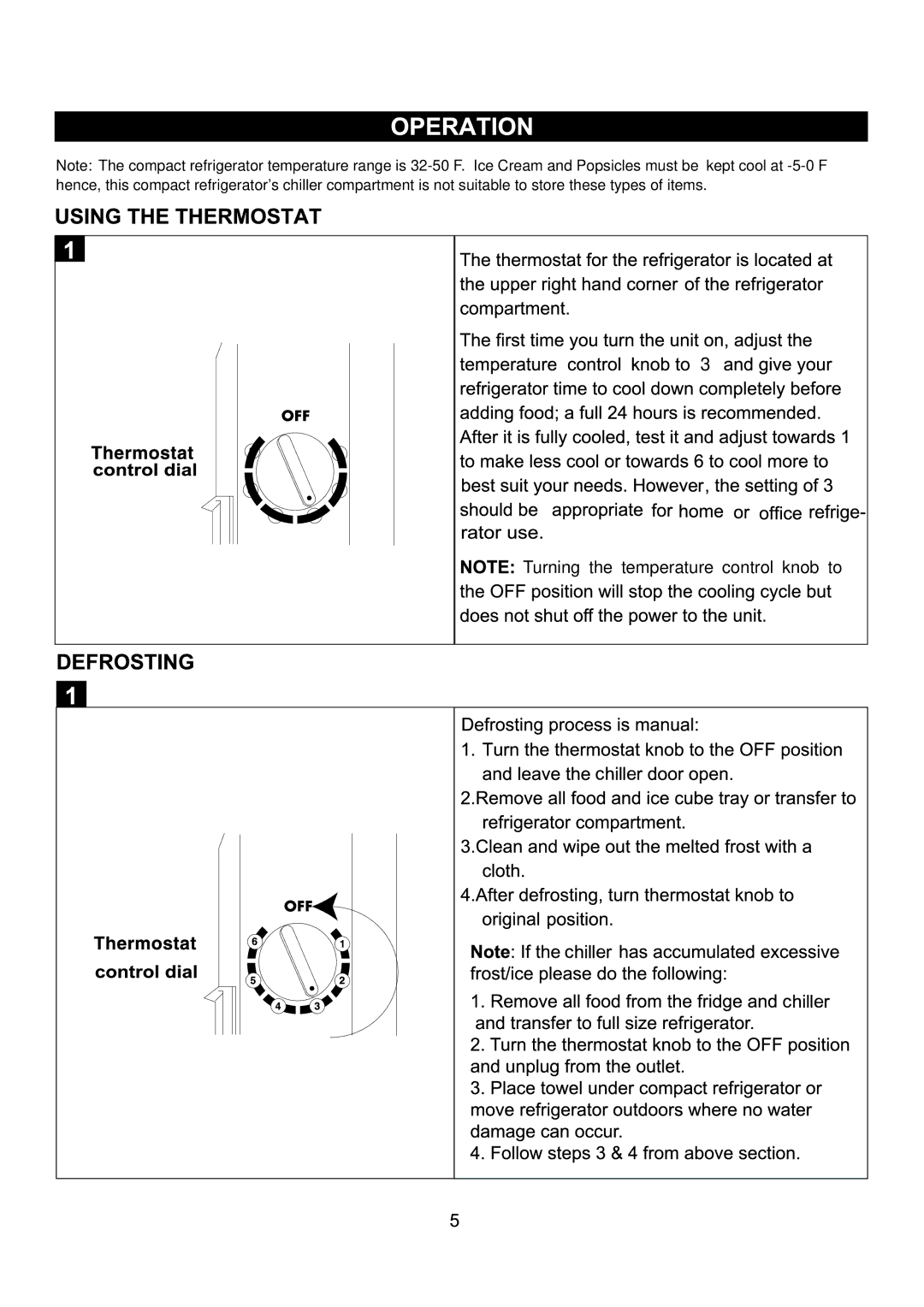 Emerson CR175W owner manual Turning the temperature control knob to 