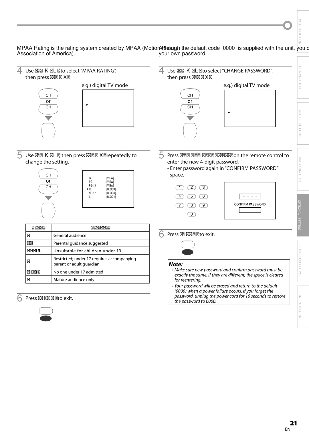 Emerson CR202EM8 owner manual Mpaa Rating 