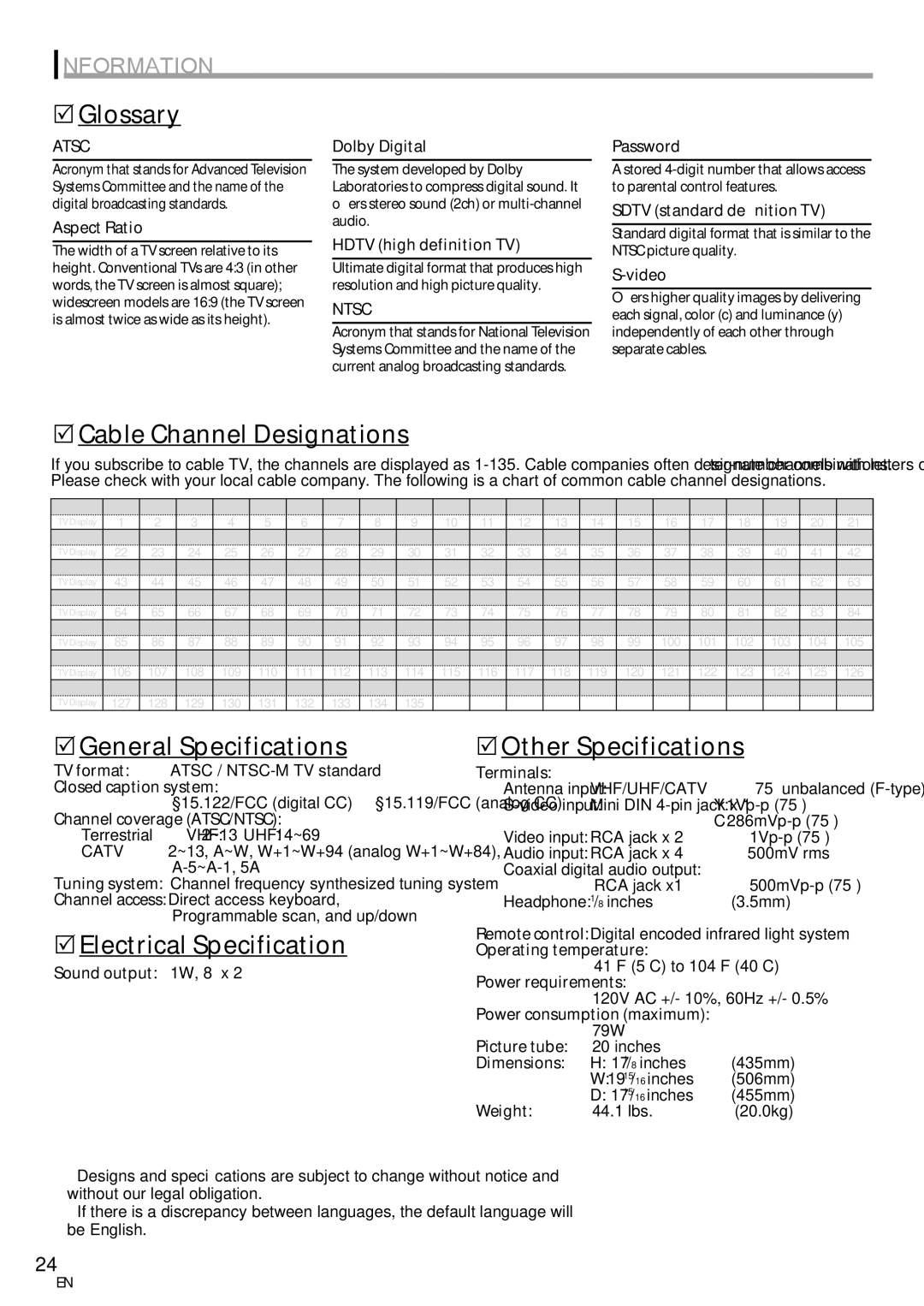 Emerson CR202EM8 owner manual Information 