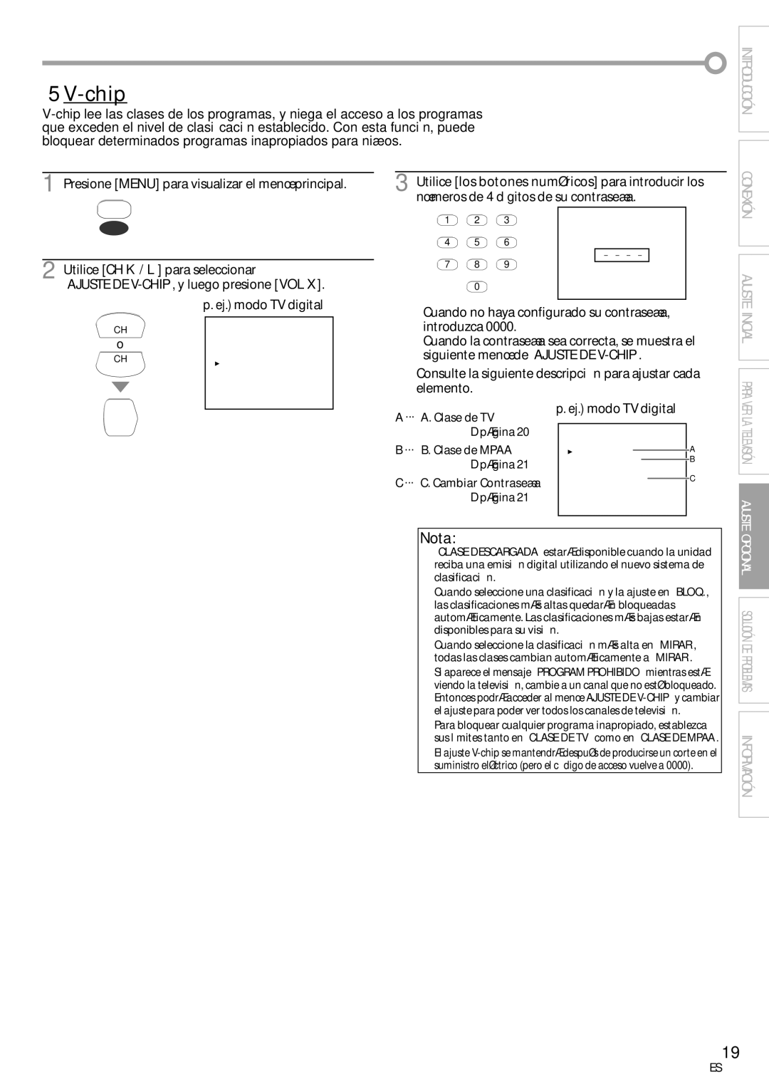 Emerson CR202EM8 owner manual Chip, Cuando no haya configurado su contraseña, introduzca 