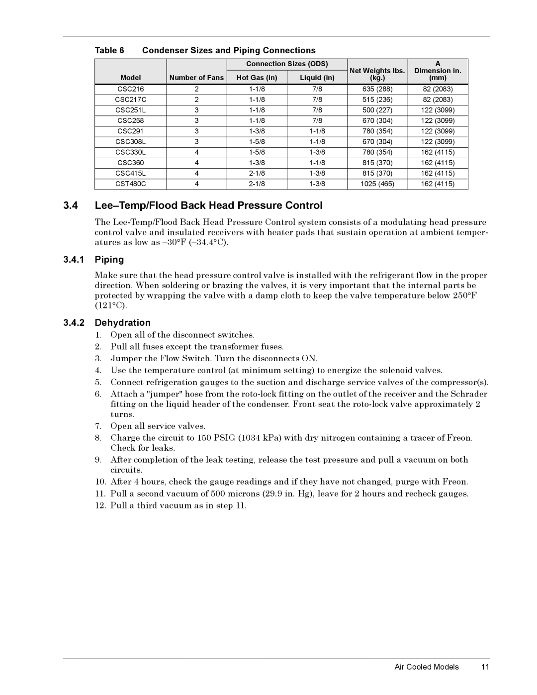 Emerson CSU 3000 installation manual Êïé /HH¤7HPSîORRGý%DFNý+HDGý3UHVVXUHý&RQWURO, Êïéïì 3LSLQJ, Êïéïë HK\GUDWLRQ 