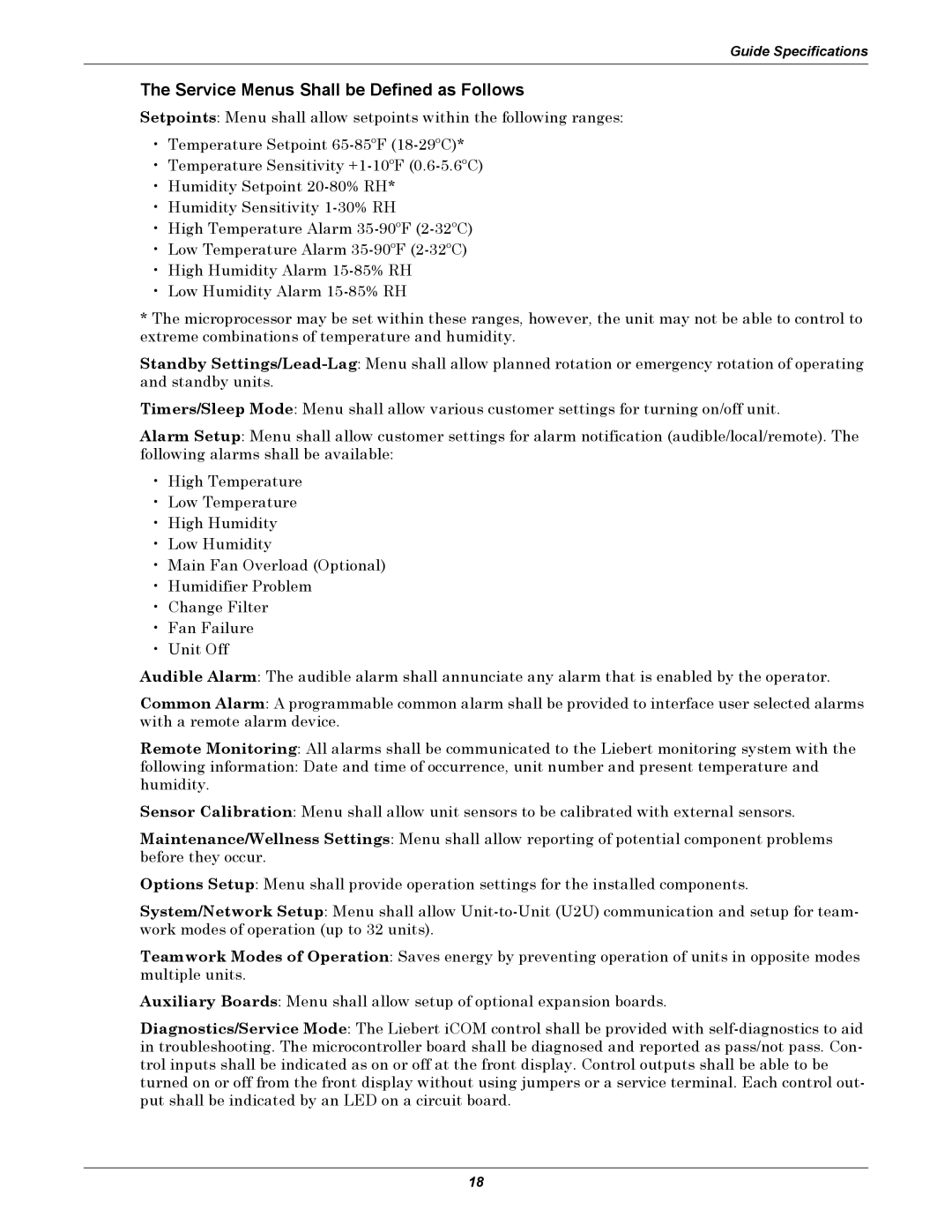 Emerson CW manual Service Menus Shall be Defined as Follows 