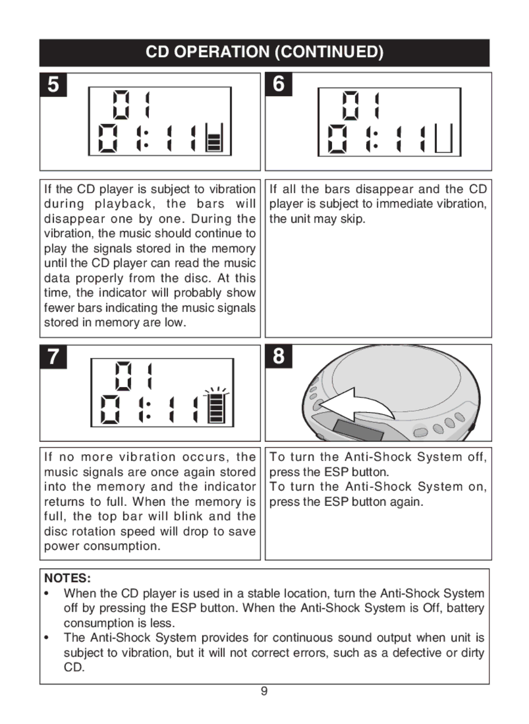 Emerson DTE110 owner manual CD Operation 