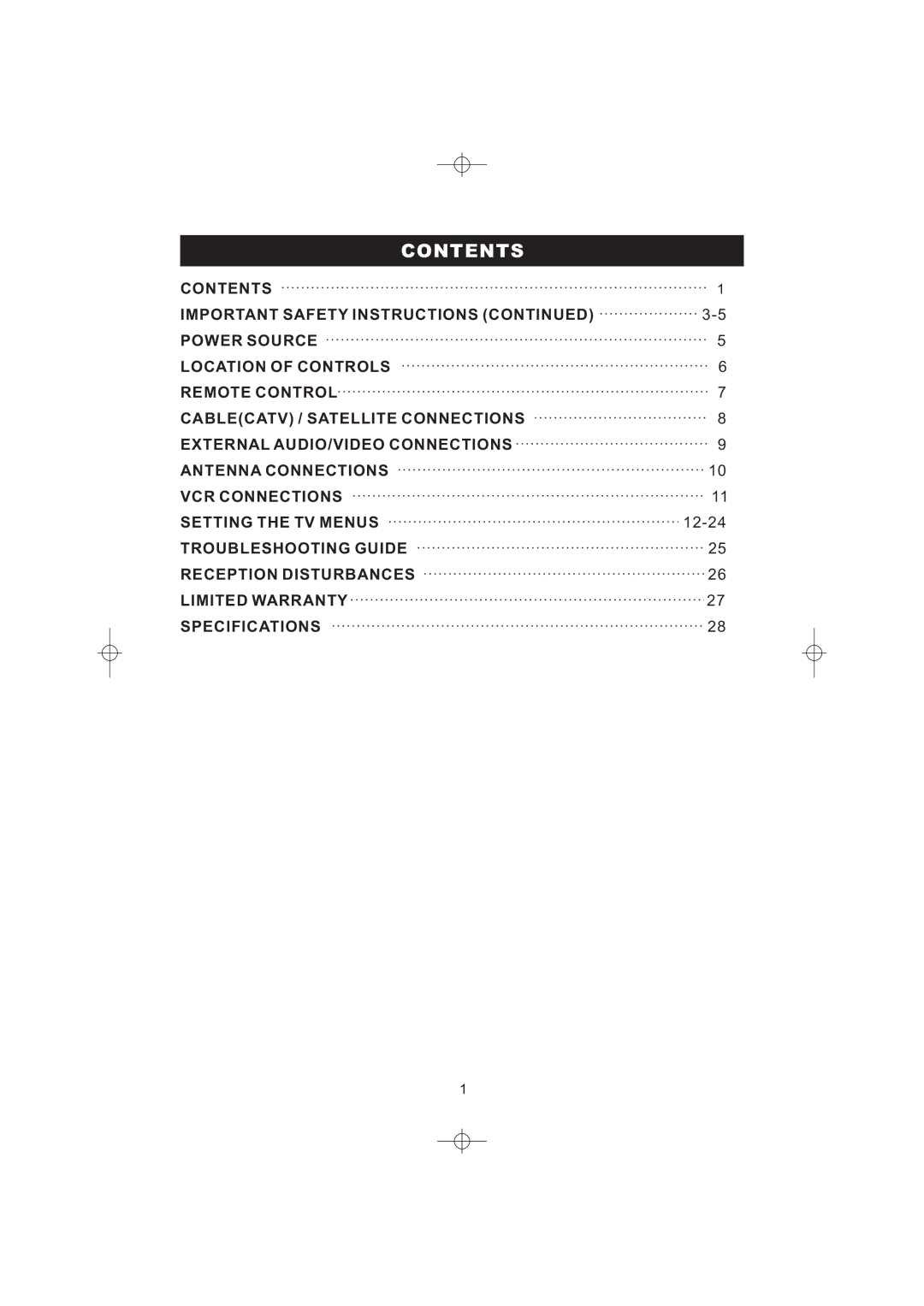 Emerson DTE316 manual Contents 