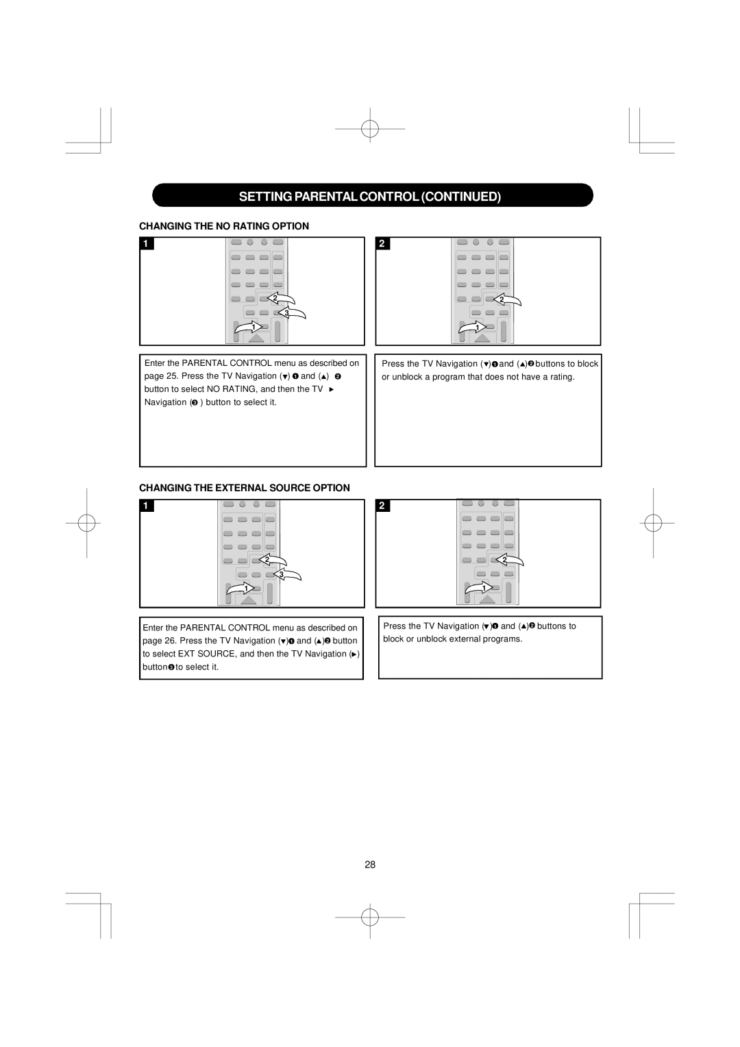 Emerson DTE351 manual Changing the External Source Option, Changing the no Rating Option 