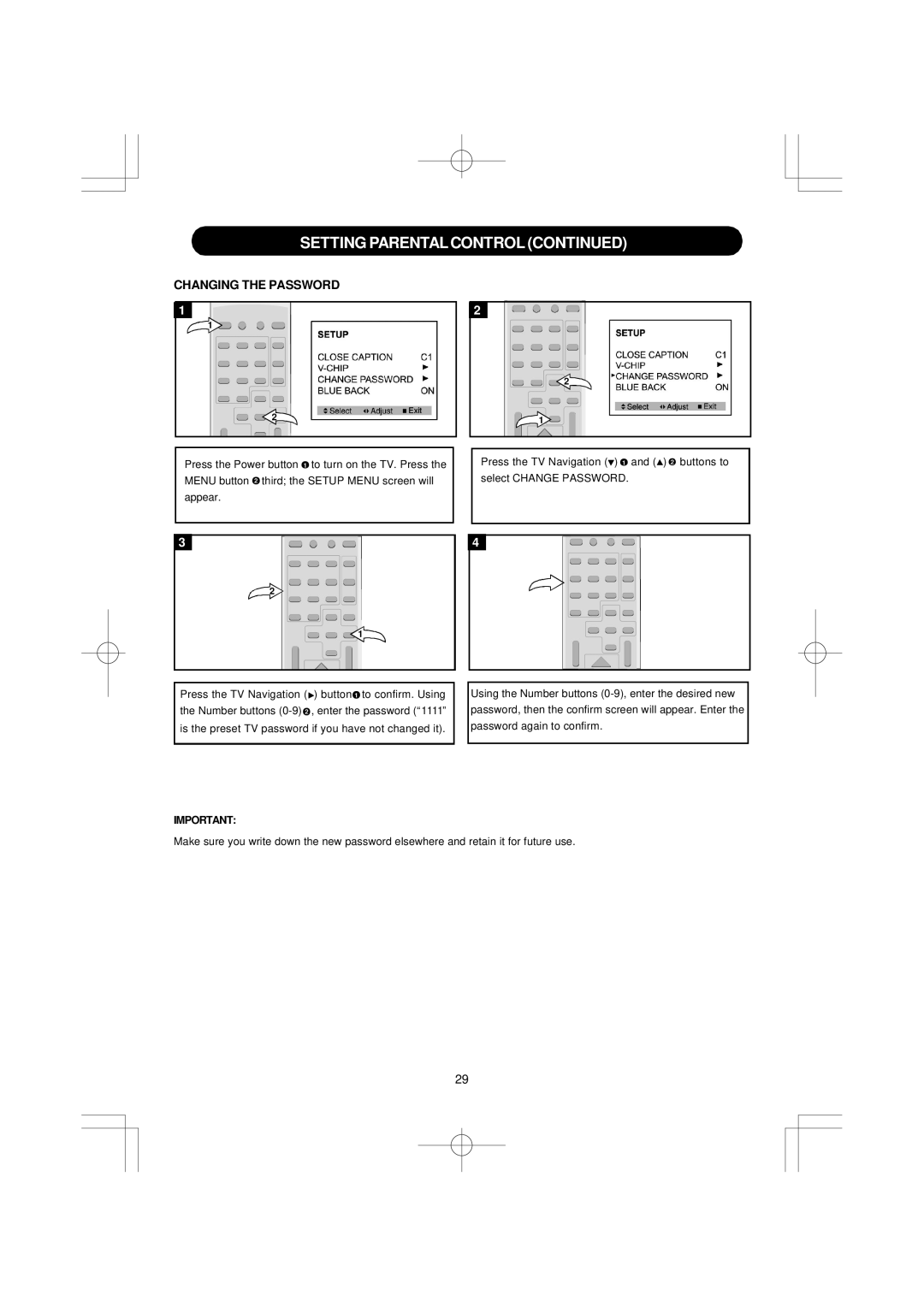 Emerson DTE351 manual Changing the Password 