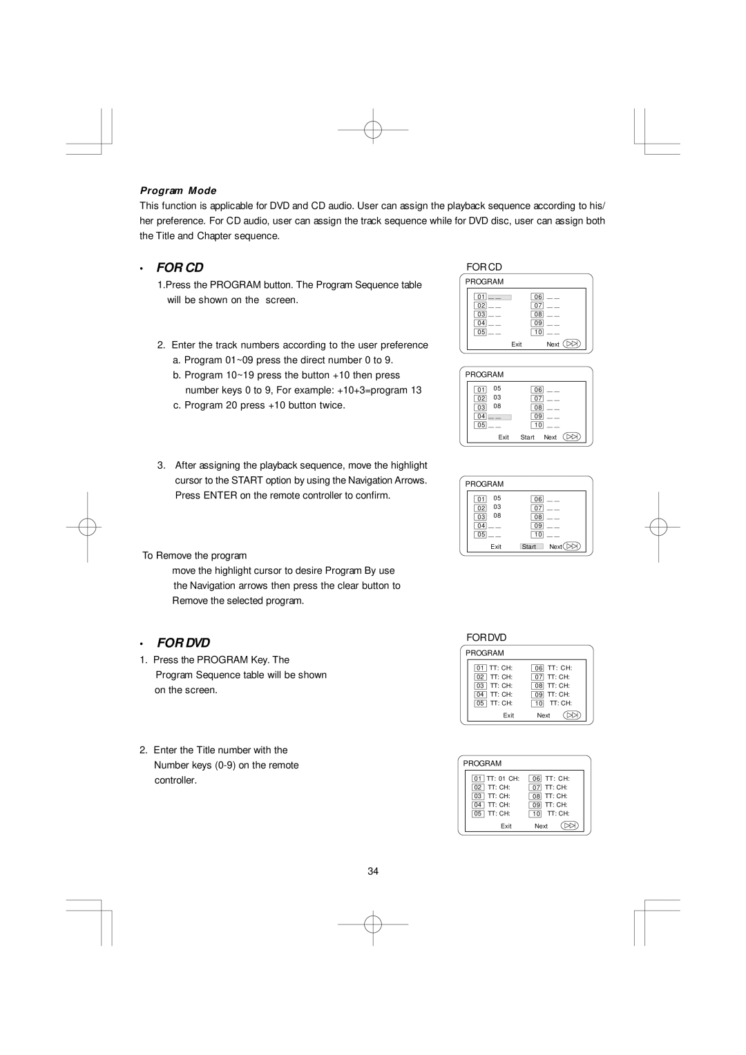 Emerson DTE351 manual For CD 