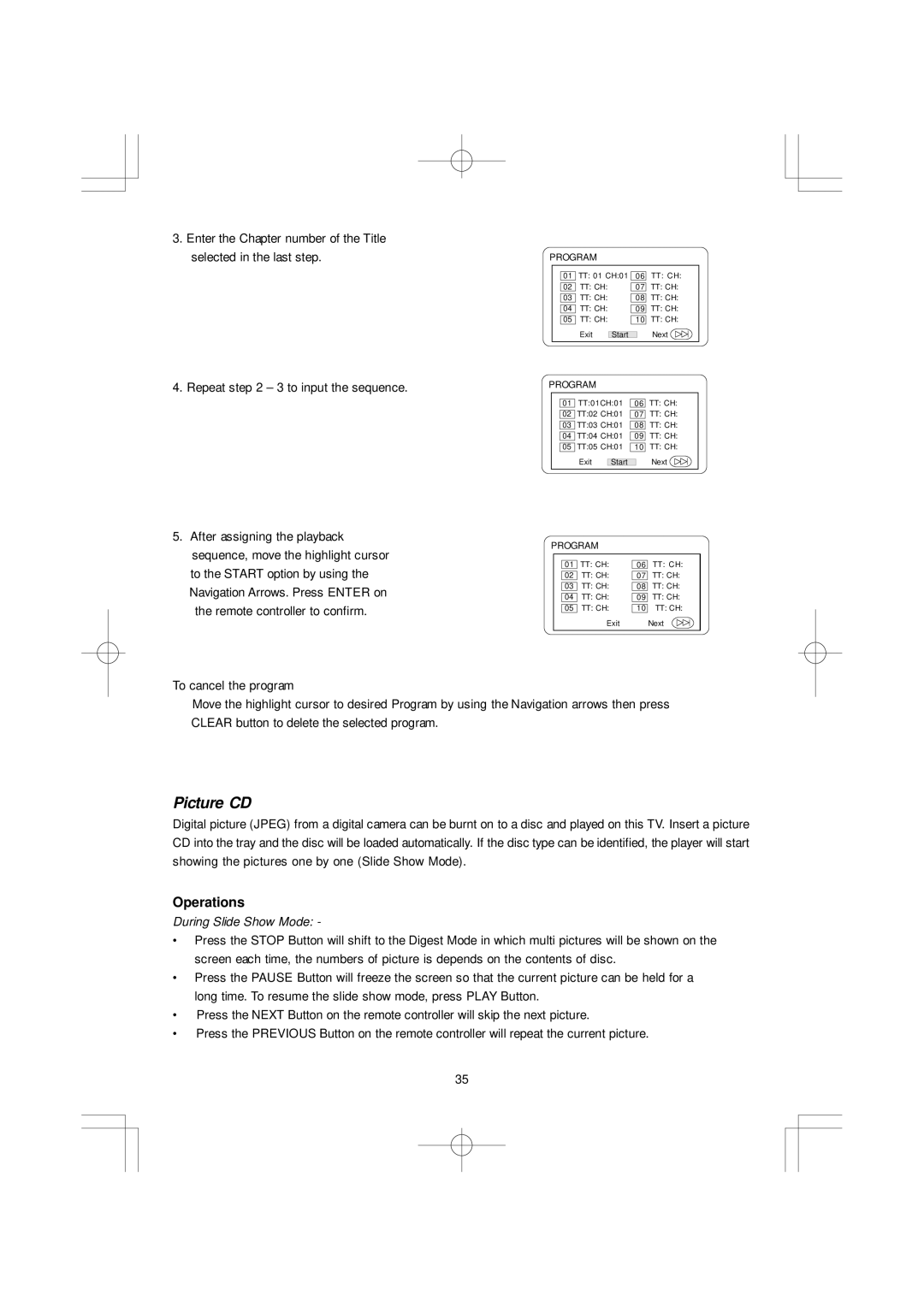 Emerson DTE351 manual Picture CD 