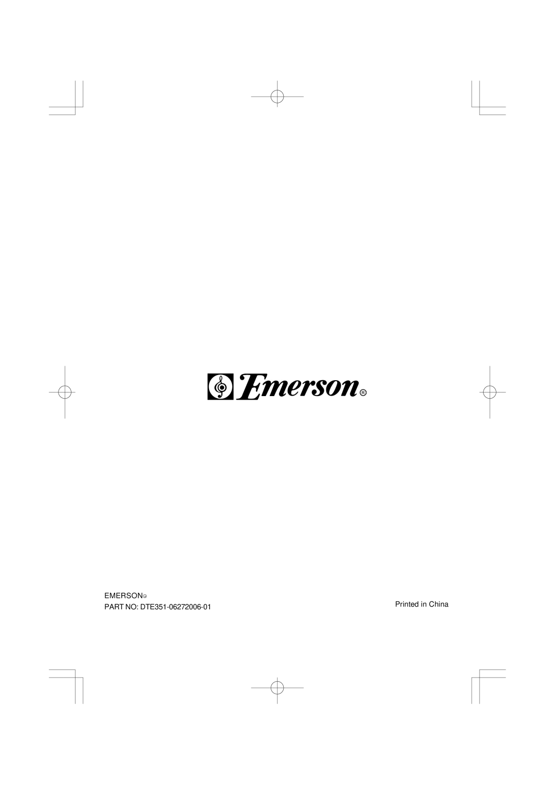 Emerson DTE351 manual Emerson R 