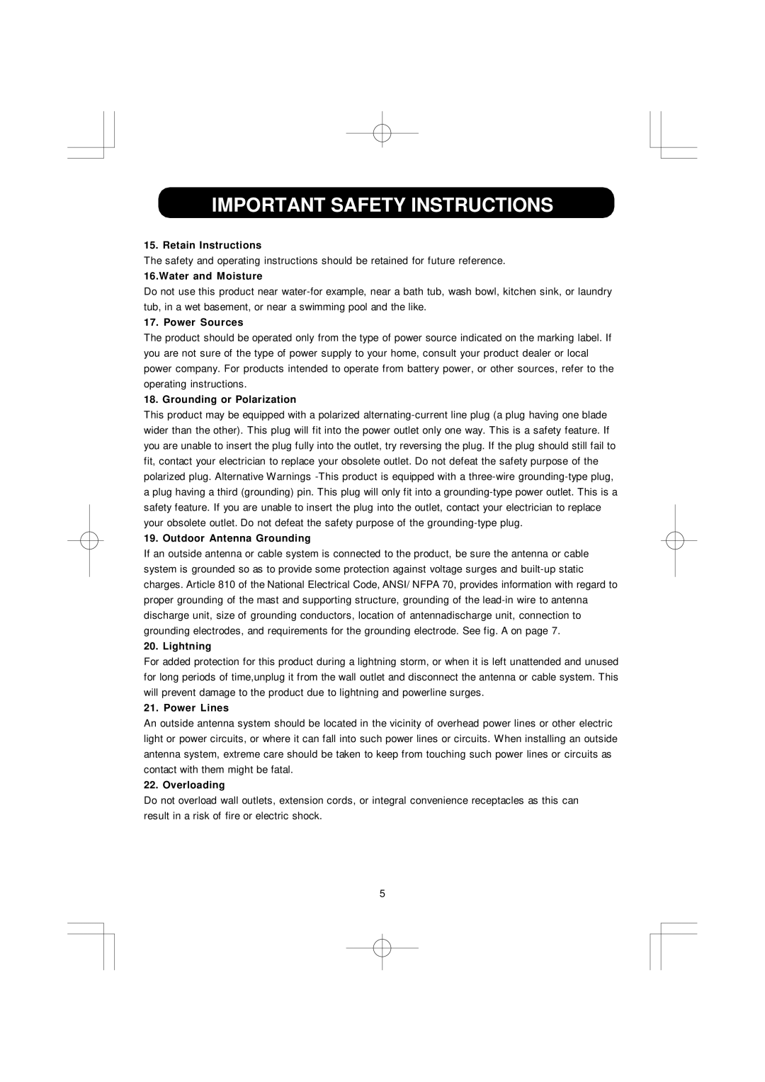 Emerson DTE351 manual Retain Instructions 