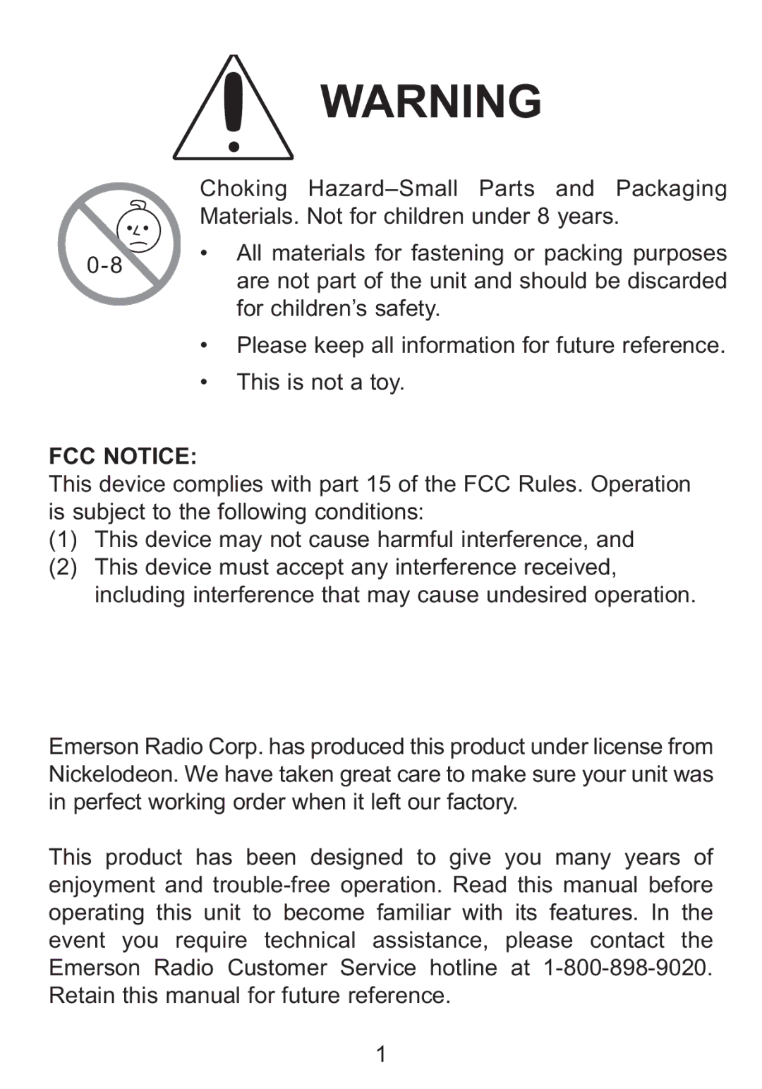 Emerson DTE622 owner manual FCC Notice 