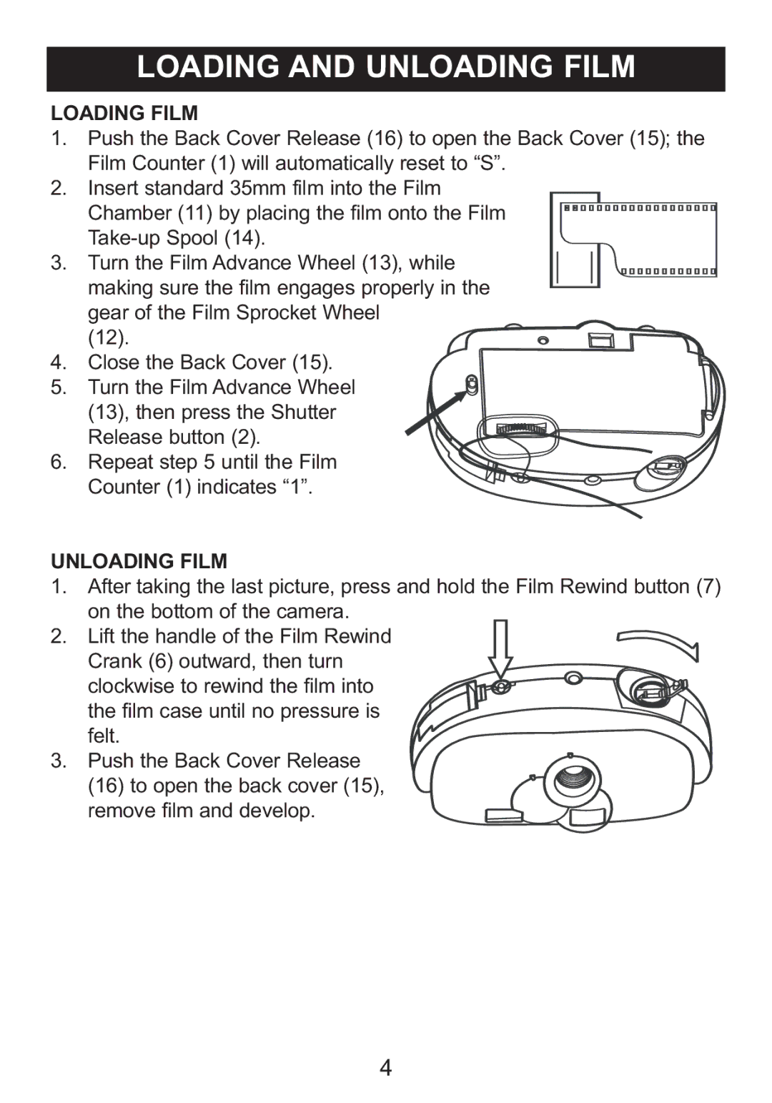 Emerson DTE622 owner manual Loading Film 