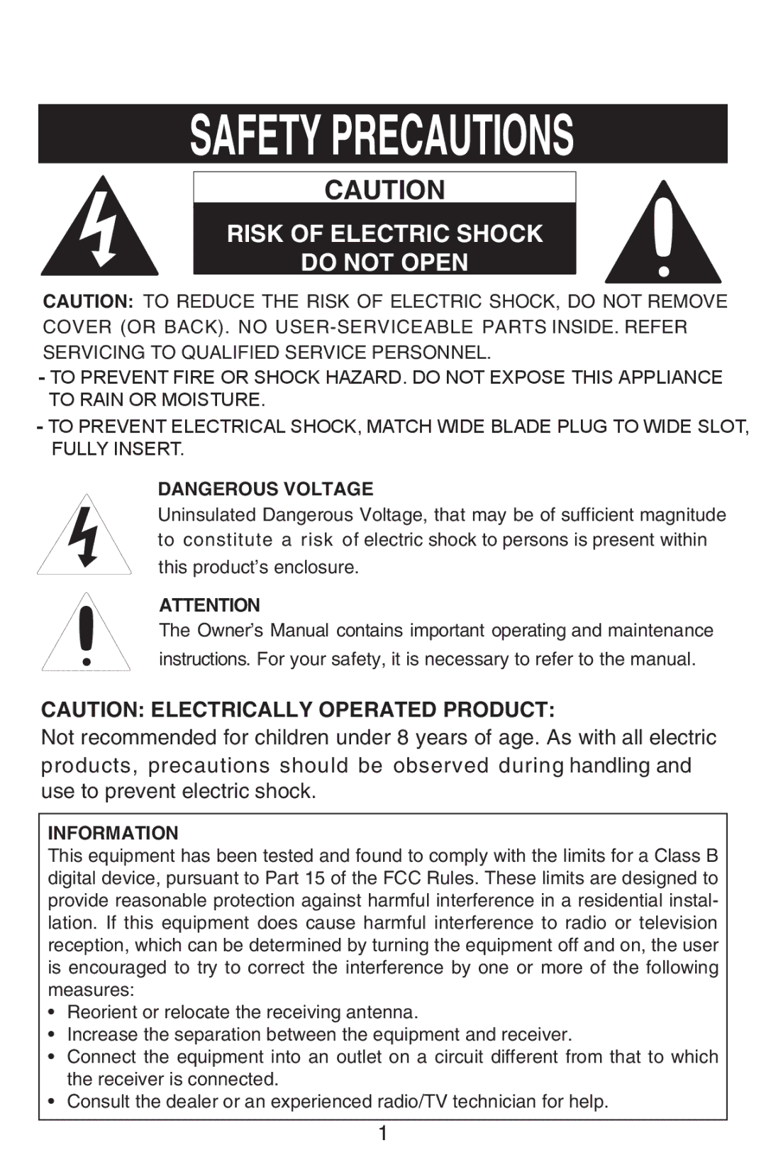 Emerson DTE810 owner manual Safetyprecautions 