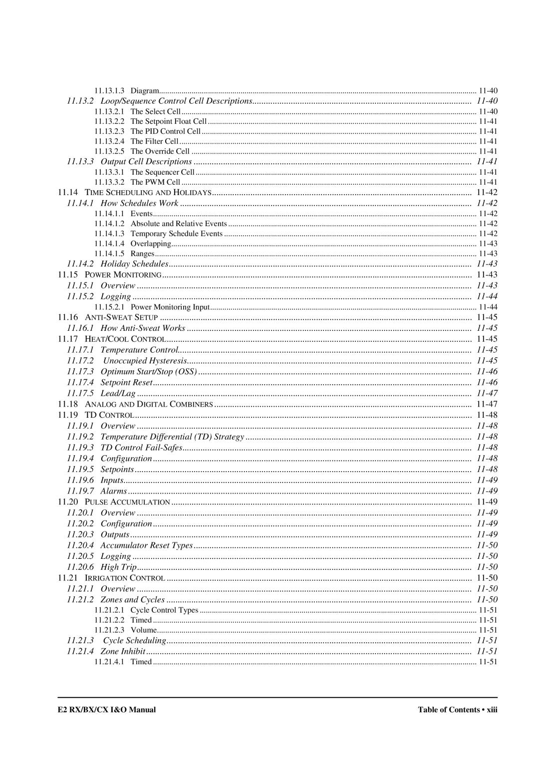 Emerson E2 operation manual Holiday Schedules 