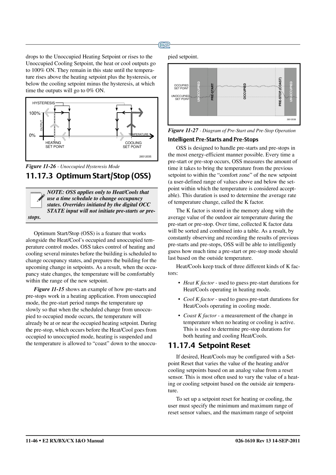 Emerson E2 operation manual Setpoint Reset, Stops 