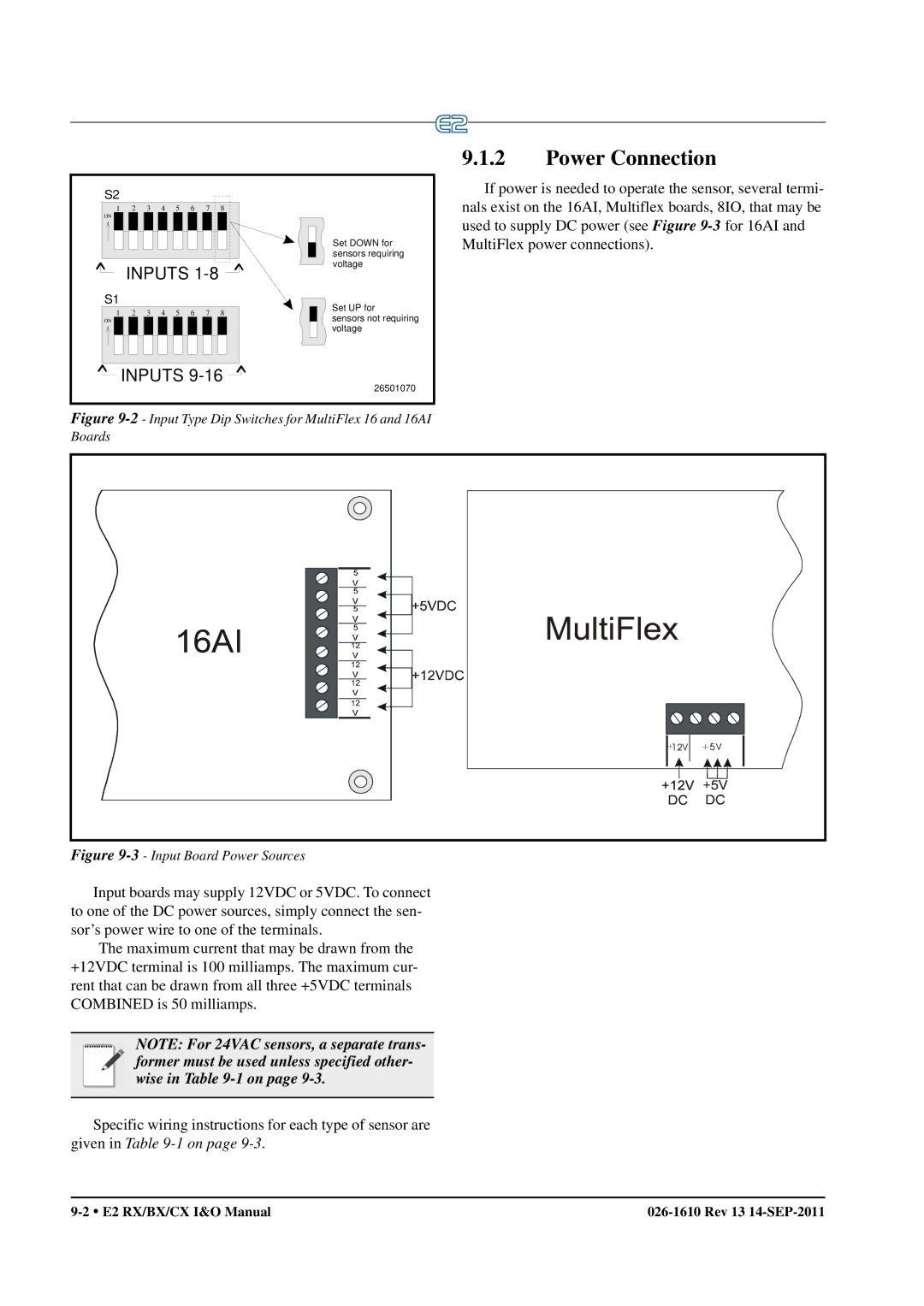 Emerson E2 operation manual Power Connection 