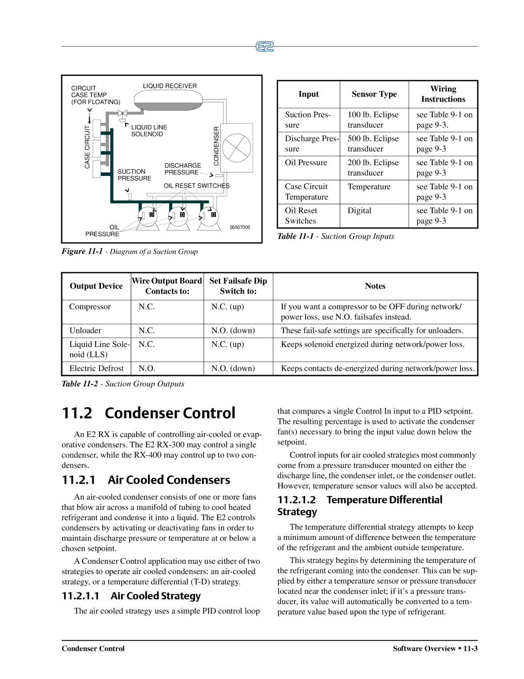 Emerson E2 Condenser Control, Air Cooled Condensers, Air Cooled Strategy, Temperature Differential Strategy 