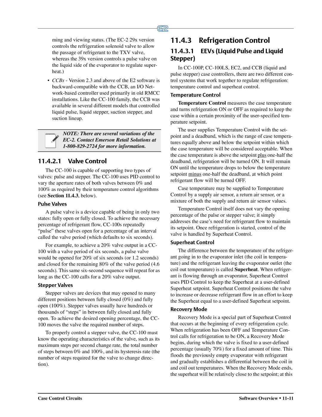 Emerson E2 operation manual Valve Control, EEVs Liquid Pulse and Liquid Stepper 