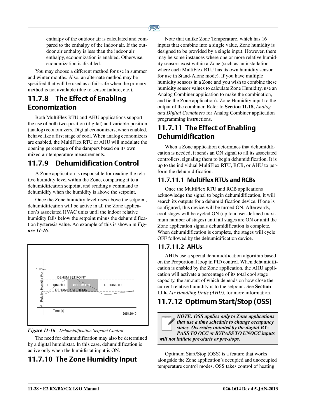 Emerson E2 operation manual Effect of Enabling Economization, Zone Humidity Input Effect of Enabling Dehumidification 