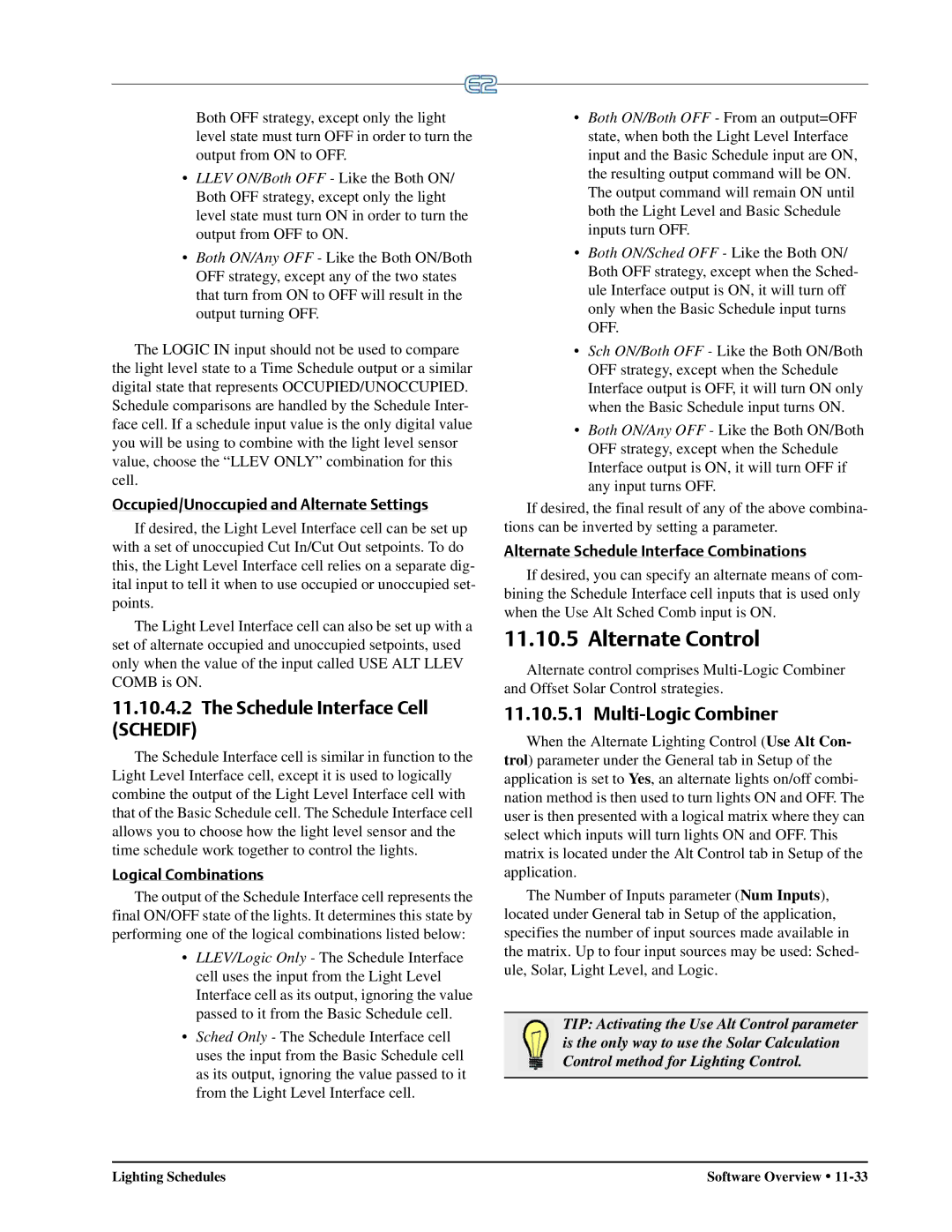 Emerson E2 operation manual Alternate Control, Schedule Interface Cell, Multi-Logic Combiner 