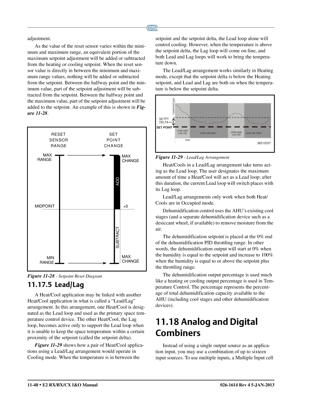 Emerson E2 operation manual Analog and Digital Combiners, Lead/Lag 