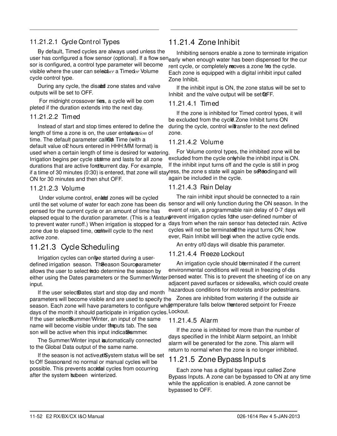 Emerson E2 operation manual Cycle Scheduling, Zone Inhibit, Zone Bypass Inputs 