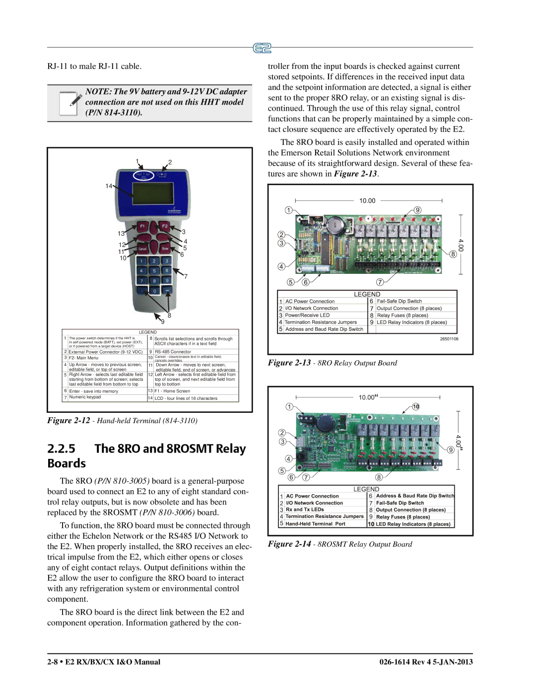 Emerson E2 operation manual 8RO and 8ROSMT Relay Boards, RJ-11 to male RJ-11 cable 