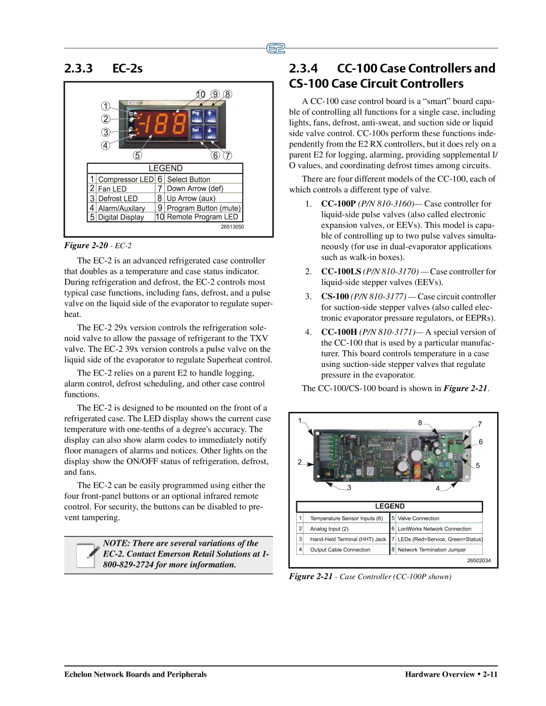 Emerson E2 operation manual EC-2s 