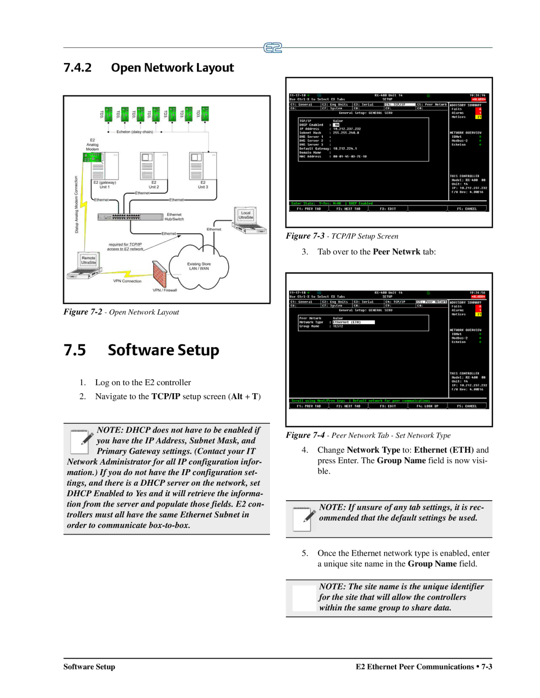 Emerson E2 operation manual Open Network Layout 