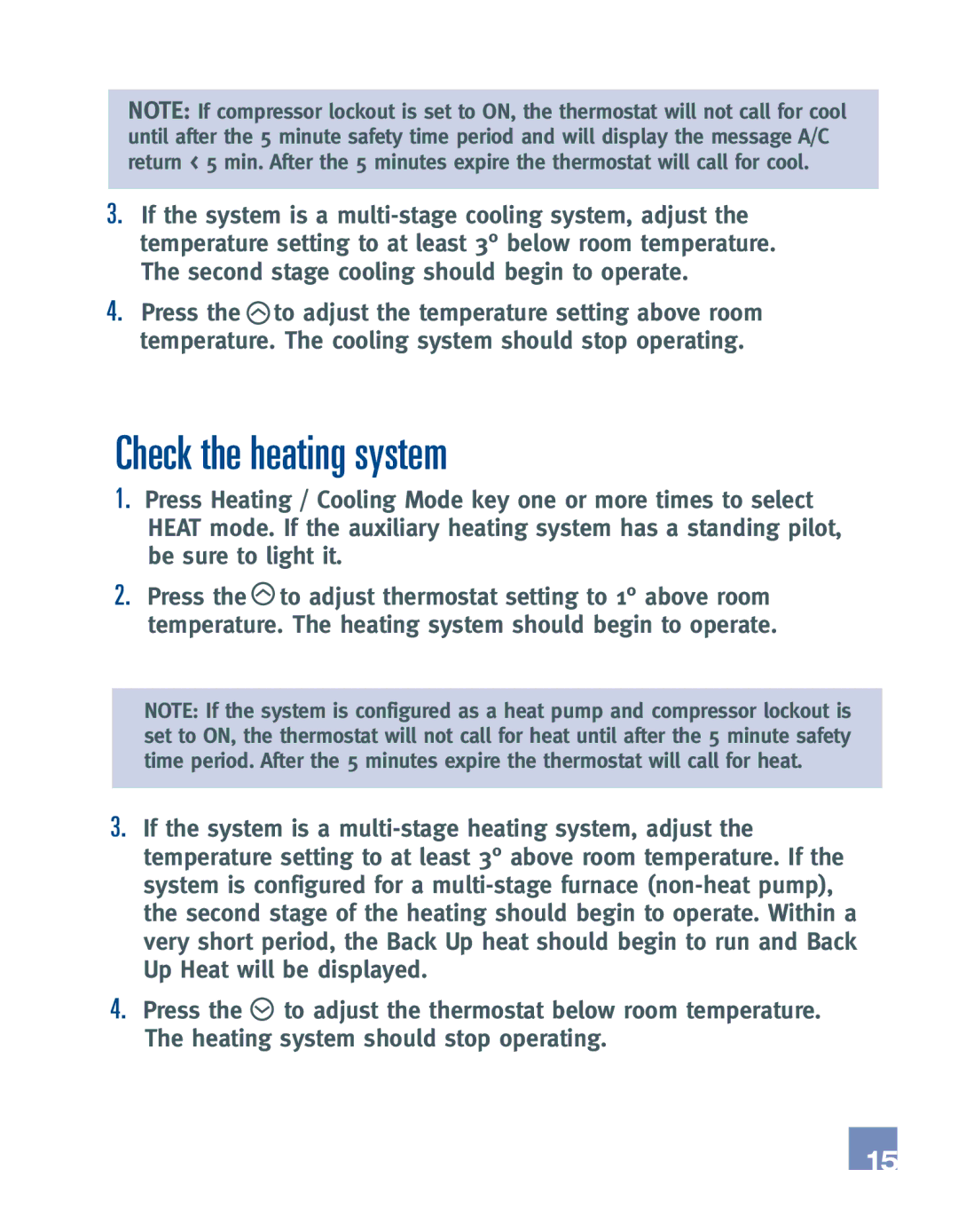 Emerson EE542-1Z installation manual Check the heating system 