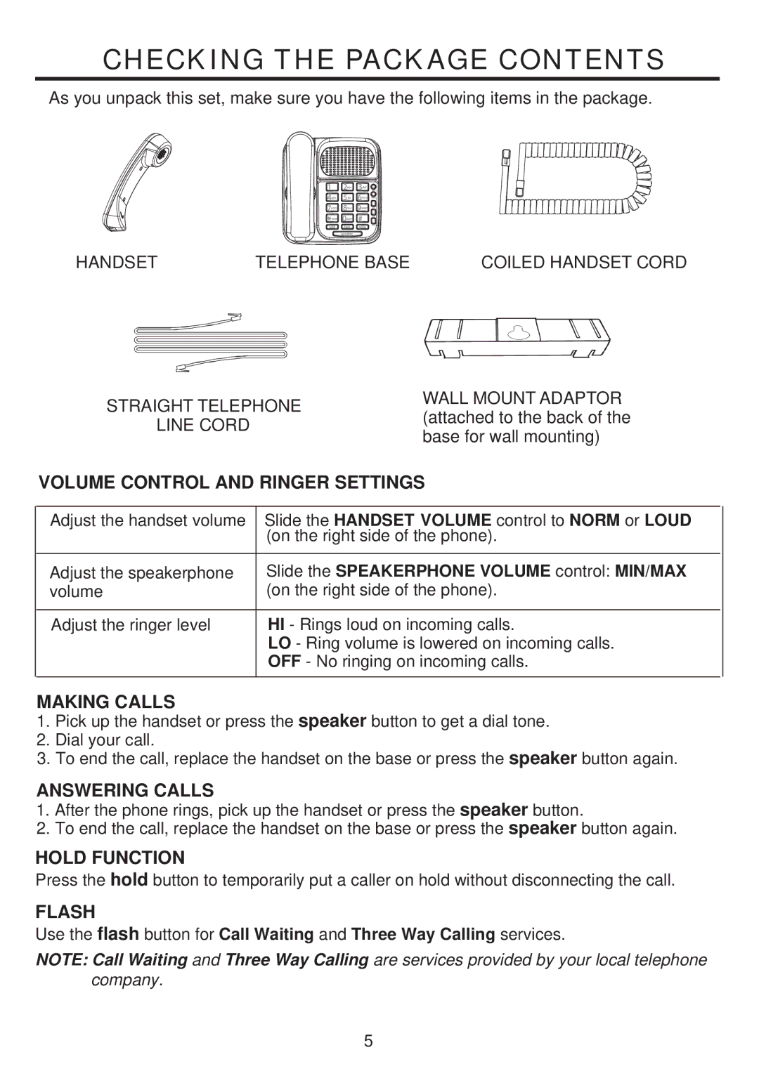 Emerson EM2246 operating instructions Checking the Package Contents 