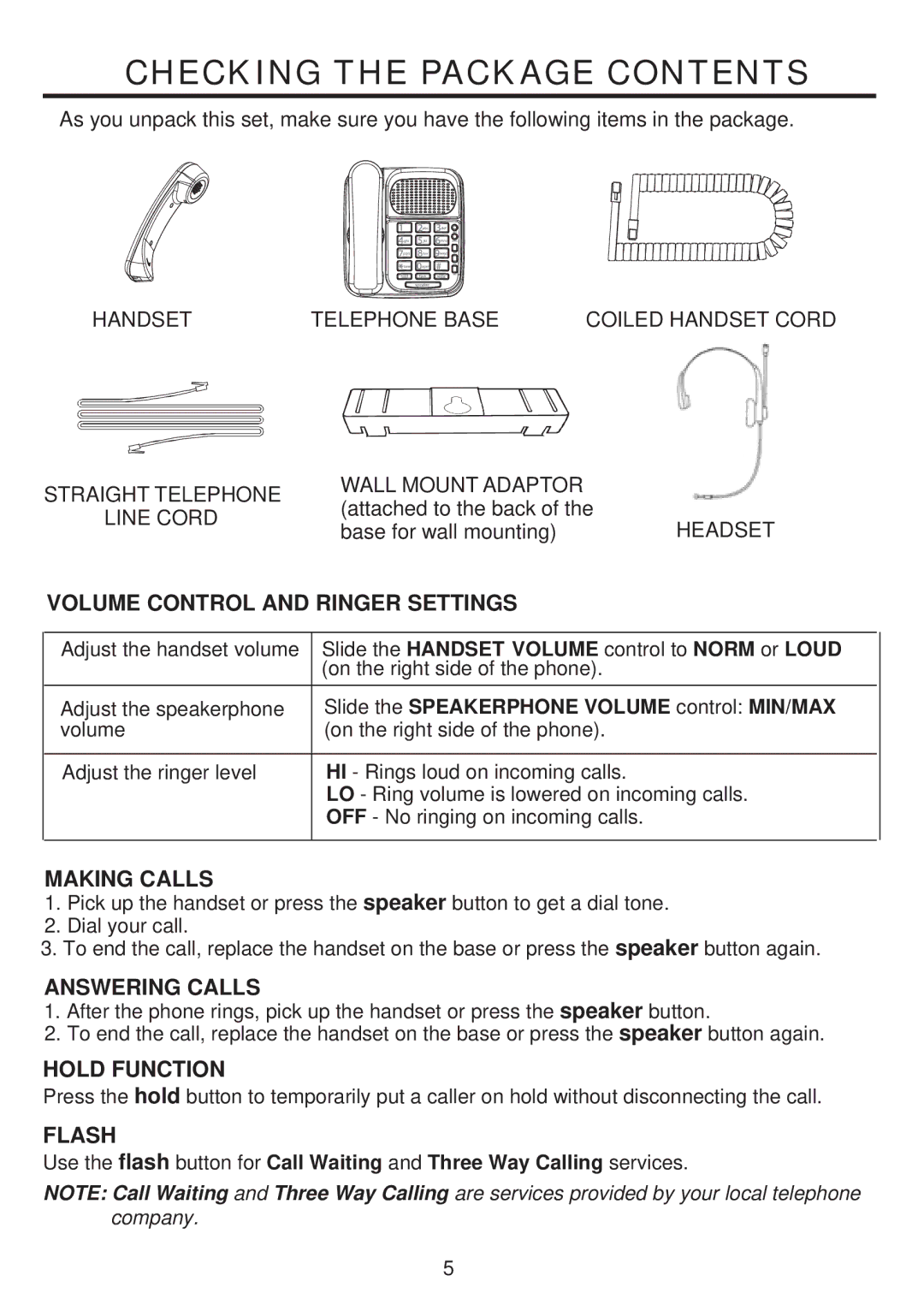 Emerson EM2246HS operating instructions Checking the Package Contents 